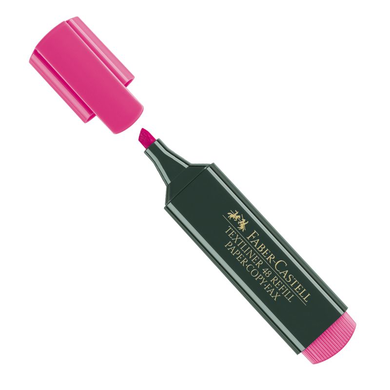 Evidenziatore Textliner 48 - punta di 3 differenti larghezze: 5,0-3,0-1,0mm  - fucsia - Faber Castell